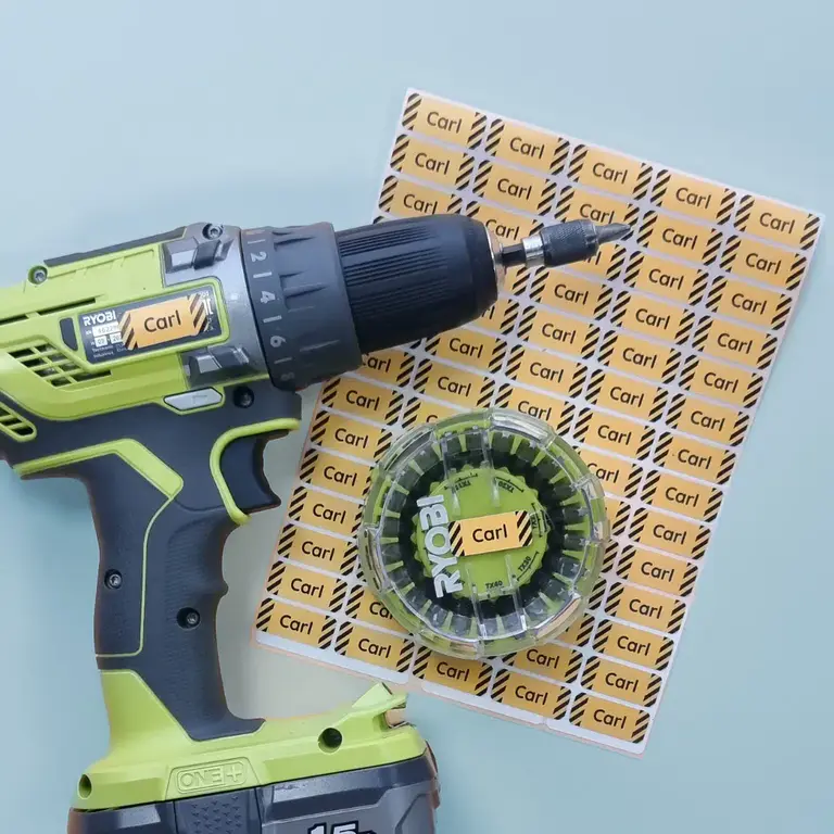 Autocollants pour outils avec Name