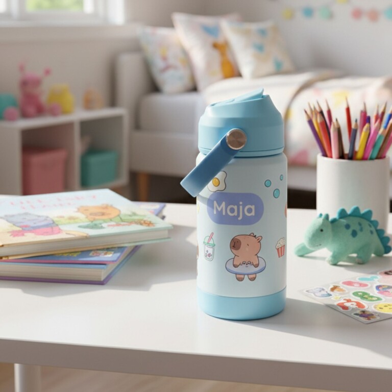 Gourde pour enfants posée sur la table