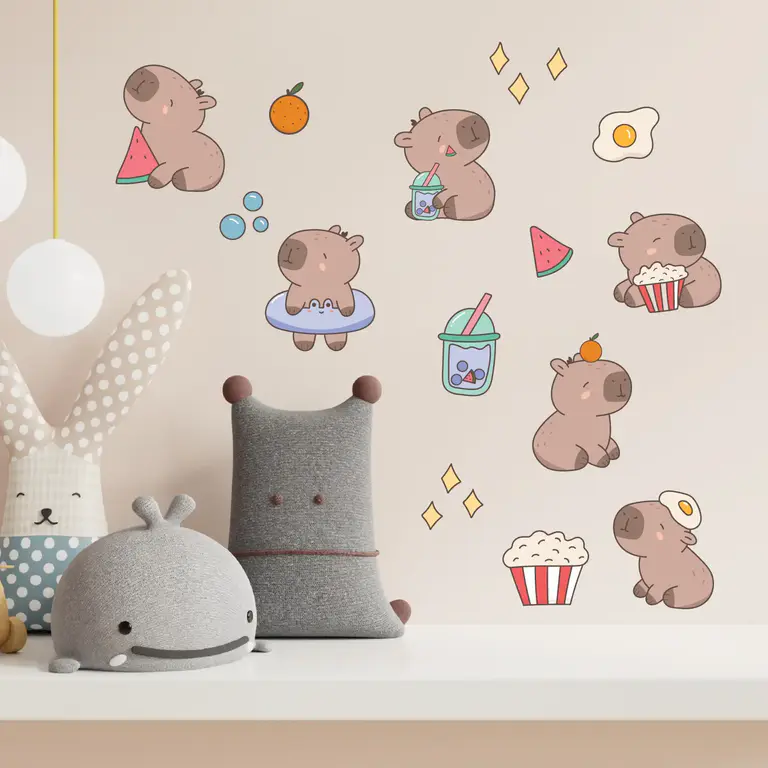 Capybara Stickers muraux dans la chambre d'enfant