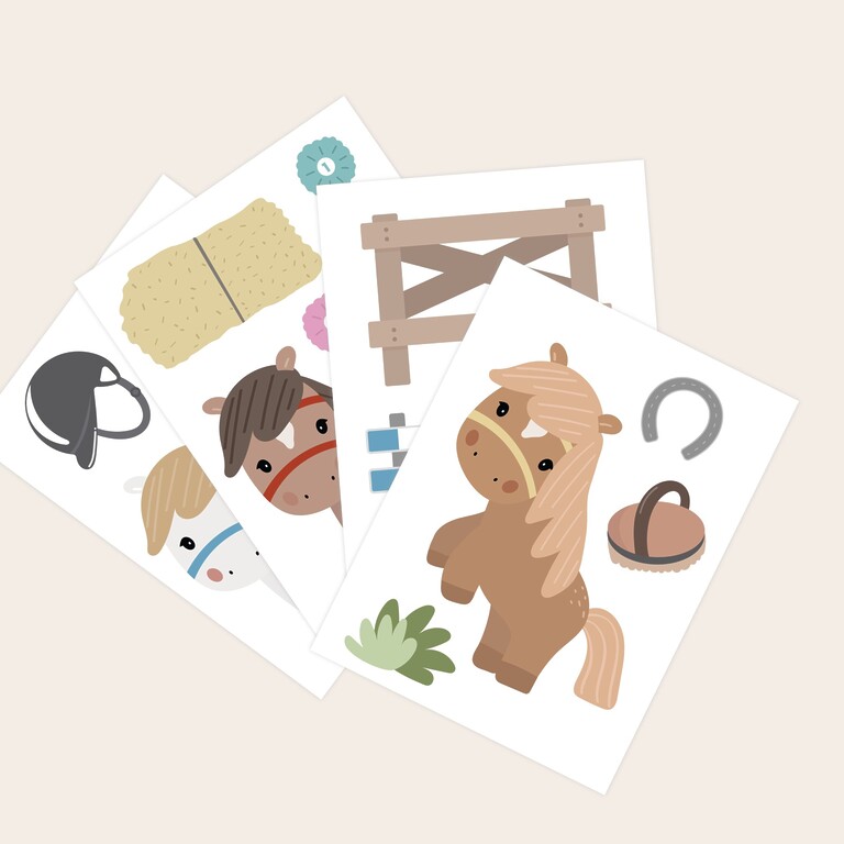 Stickers muraux chevaux disposés en éventail