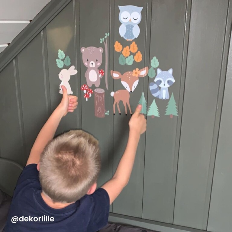 Animaux de la forêt Stickers muraux photo client dans la chambre d'enfant