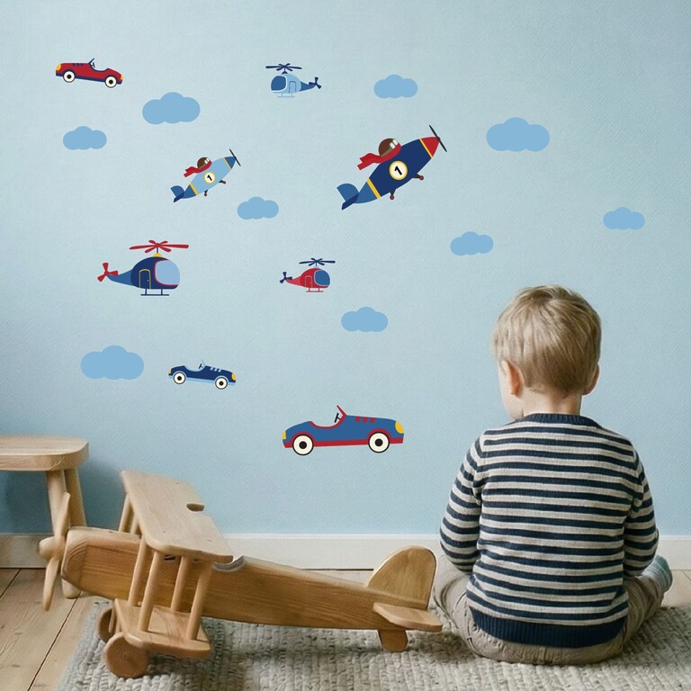Véhicules rétro Stickers muraux dans la chambre d'enfant