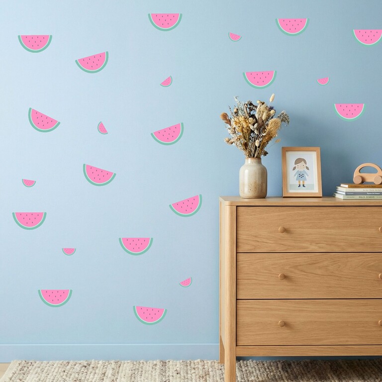 Gros plan de stickers muraux pastèque