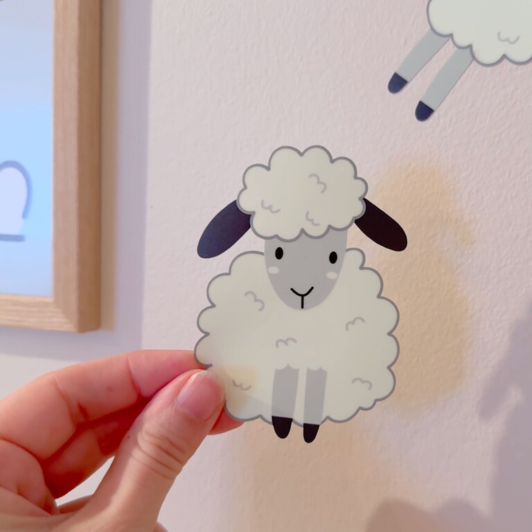 Stickers muraux phosphorescents avec moutons sauteurs