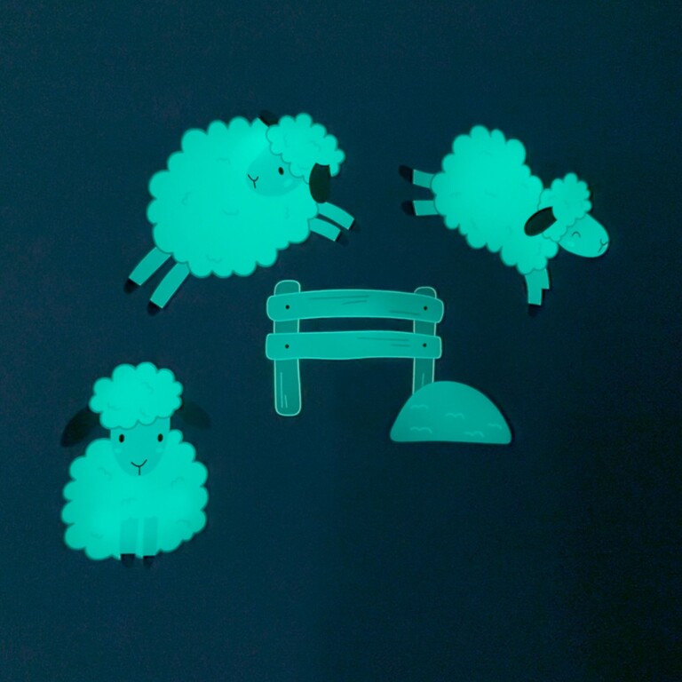 Stickers muraux moutons qui brillent dans l'obscurité
