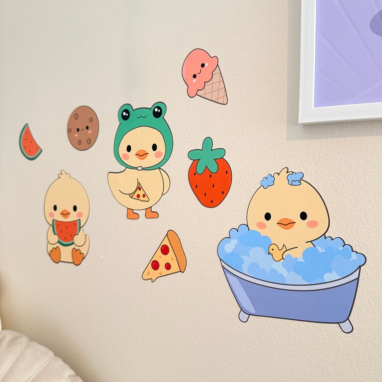 Stickers muraux canetons dans la chambre d'enfant