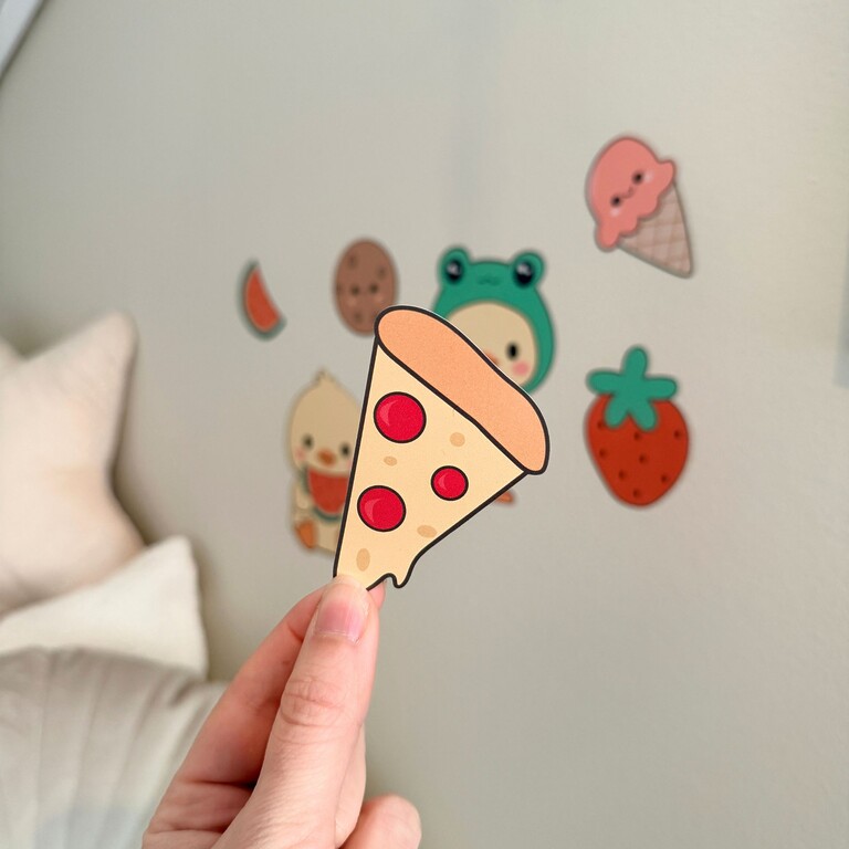 Décoration pizza de l'ensemble de stickers muraux canetons
