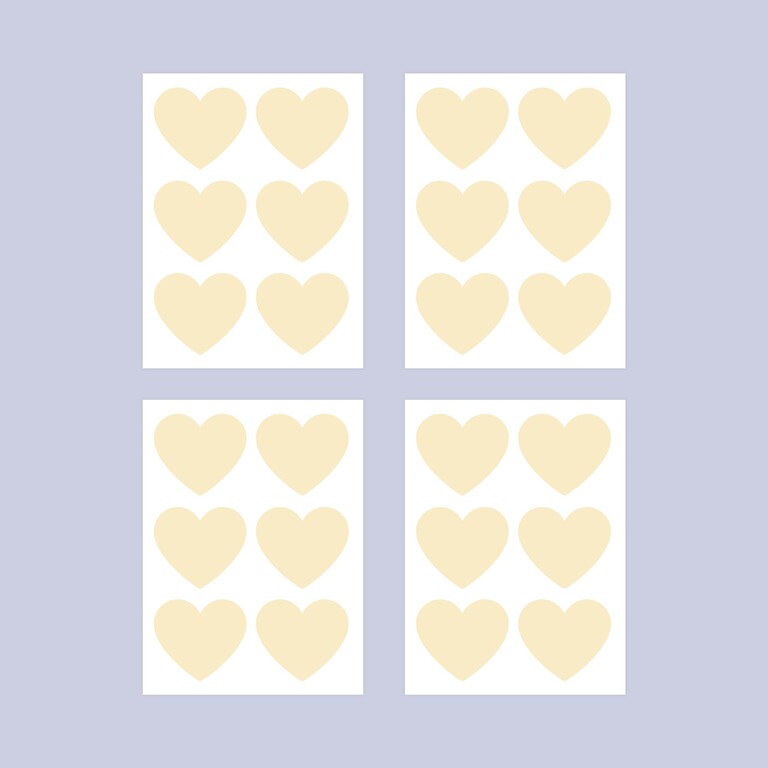 Collection de stickers muraux cœurs phosphorescents