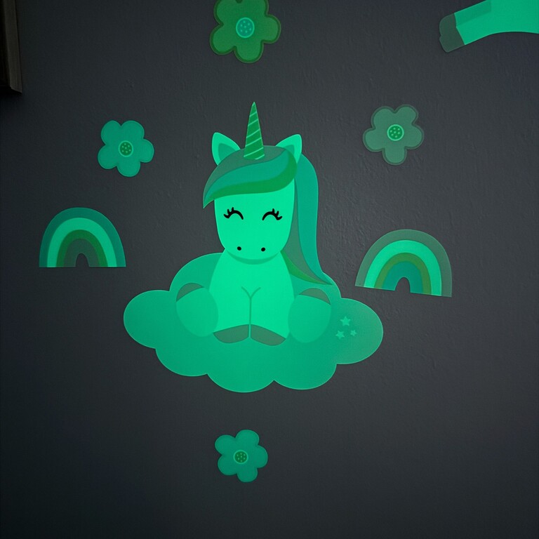 Stickers muraux licornes phosphorescents dans le noir