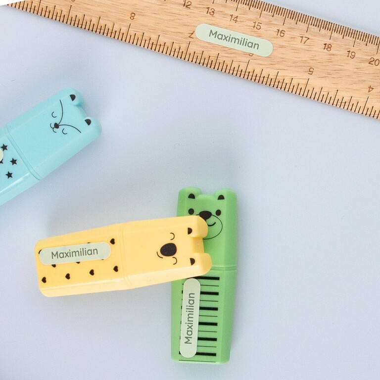 Étiquettes pour crayons sur feutres et règle