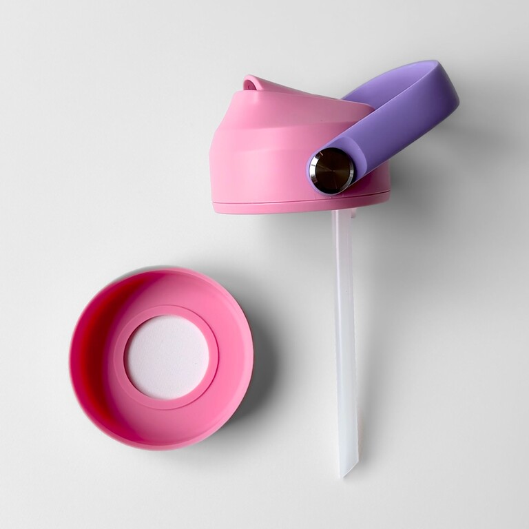 Bouchon paille rose avec joint pour gourde des plus petits Hipi