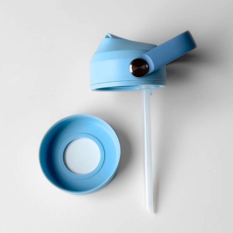 Bouchon paille bleu avec joint pour gourde des plus petits Hipi